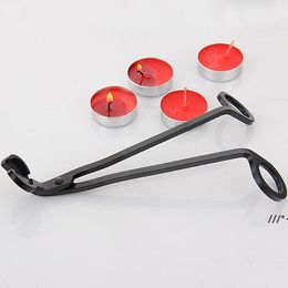 NEWStainless Steel Candle Wick Trimmer Oil Lamp Trim scissor tijera tesoura Cutter Snuffer Tool Hook Clipper in black LLE11019