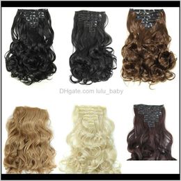 7Pcsset Synthetic In Big Curly Pieces 20Inch 160G On More Colors 7Shi3 Inon Evs6M