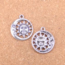 29pcs Antique Silver Bronze Plated sun moon Charms Pendant DIY Necklace Bracelet Bangle Findings 26mm