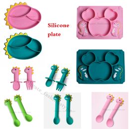 Baby Silicone Plate Infant Training Sub-Scartimento Food Bowl Integrated Anti-Autunno Aspirazione Bowl Tableware all'ingrosso