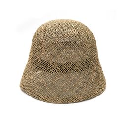 Summer Sun Hats for Women Retro Flat Hat Brim Hand-made Straw Hat Ladies Outdoor Sun Protection Beach Straw Hat Breathable