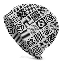 Modern Geometric Art Skullies Beanies Caps Irregular Knitting Hat Winter Warm Bonnet Hats for Men Women Y21111