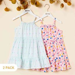 Toddler Girl Polka dots Leopard Love Print Sling Dress 210528