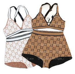 Letters Knited Womens Underwear Comfortable Bras Sets INS Fashion Women Lingerie Vintage Knit Beach Bra Briefs