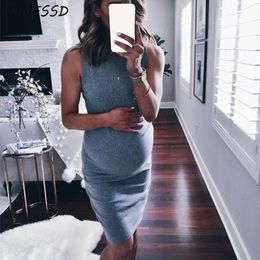 Women's Maternity Dress Sleeveless Pregnancy Dresses for Pregnant Soild Color Summer Dress Maternity Casaul Clothes ropa mujer Q0713