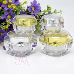 Acrylic Jar Cosmetic Sample Empty Container Plastic Small Tiny 5g 10g Bottle for Make Up Eye Shadow Nails Powder Paint 10pcs/lothigh qty