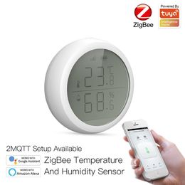 Tuya ZigBee Smart Temperature And Humidity Sensor LCD Display Battery Powered With Smart Life App Alexa Google Home a56