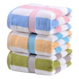 Bath Towel Pure Cotton Colour Striped Bath Towels Thick Coral Fleece Towels Bath Towels Velvet Body Wrap Robe Bathrobe Quick Drying HHC6631