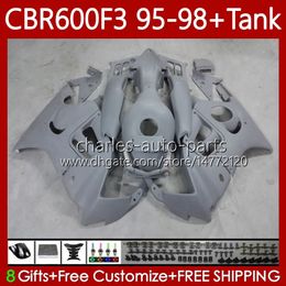 Bodywork +Tank For HONDA CBR600F3 600CC 600FS 95-98 Body 64No.154 CBR Matte grey 600 600F3 CBR600 F3 FS CC 1995 1996 1997 1998 CBR600FS CBR600-F3 95 96 97 98 Fairing Kit