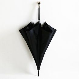 104cm 5 times black coating anti-uv >50+ anti-thunder fiberglass umbrella skull skeleton ghost stick animal parasol 210320