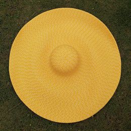 Outdoor Hats Summer Oversize Beach For Women 56-58cm Brim Large Straw Hat Sun Protection Foldable Party Travel &T8