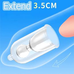 Massage Items Extend 3.5CM/5.5CM/8CM Penis Sleeve Reusable toy Delay Ejaculation Sexy Toys For Men Penis Ring Male Glans Sleeve Extender Enlargement