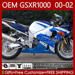 OEM Body kit For SUZUKI GSXR 1000 CC GSXR-1000 01-02 Bodywork 62No.166 GSXR1000 K2 1000CC 2001 2002 2002 GSX-R1000 GSX R1000 00 01 02 Injection Mould Fairings factory blue