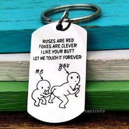 Funny Cartoon Keychain Prank Toys Valentines Day Gift for Girlfriend/Boyfriend Party Favours Prank Letters Personalised Gifts T2I53268