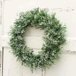 New Wreath Grasses Art Plant Green Door Wreath Decoration Flower Grasses Decorate your House and Make it Look Vibrant Y0901