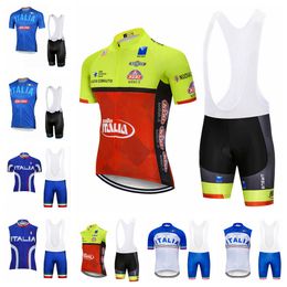 ITALY team custom Men cycling summer sleeve/sleeveless bib shorts sets breathable outdoor mtb custom made sports jersey sets S81537