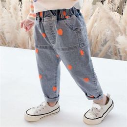 Jeans Girls Full Heart Autumn Spring Toddler Kids Clothes Children Trousers For Baby Girl Pants