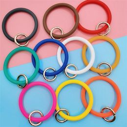 Silicone Bracelet Keychain Bangle Party Keyring Wristband Free Your Hand DIY Keychains Car Key Fashion Women Men Bracelets Bangles