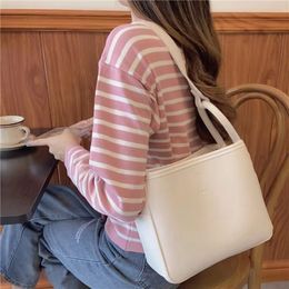 Sweet and simple style Single shoulder bag cute PU leather busket women's handbag high-quality Design Blue White outdoor Bags