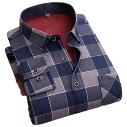 Men's Dress Shirts 2021 Fashion Autumn Winter Plus Velvet Thick Long-sleeved Shirt Casual Jacket Mens Clothing Trends