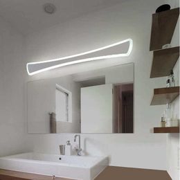 Modern Kitchen Bathroom Mirror Light Fixture Nordic Led Wall Lamps Sconce Home Decor Lighting White Iron Acrylic avize 110-220V 210724