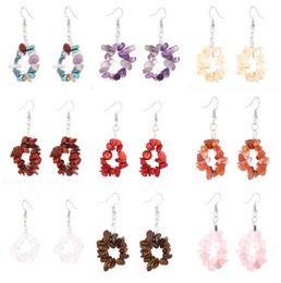 Irregular Natural Crystal Stone Handmade Punk Beaded Earrings Dangle Party Club Decor Energy Jewellery For Women Girl Gift