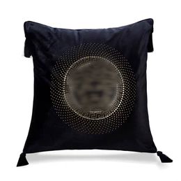 Luxury pillow case designer Cushion cover high quality velvet Fabric crystal Avatar pendant tassel pattern 9 Colours available 50*50cm for home decoration new arrive