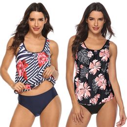 Tankini Swimwear Women Two Piece Plus size Swimsuit Shorts Push up Female 2 Piece BathingSuit Skirt Beach Swimdress 5XL 210604