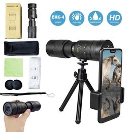 4K 10-300X40mm Super Telepo Zoom Monocular Telescope Portable Beach Travel Camping Supports Smartphone To Take Pictures