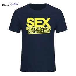 Sex Instructor Funny Creative Mens Men T Shirt Novelty Short Sleeve O Neck Cotton Casual T-shirt Top Tee plus size 210716