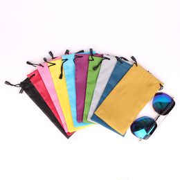 1000pcs High Quality 9.5x19cm Microfiber Sunglasses Cloth Bag Drawable Mobile Power Pouch Packaging Can Custom Logo Printing