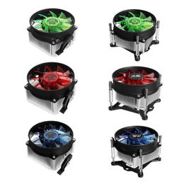 12V DC Copper Core CPU Cooler Fan Computer Cooling Ultra Quiet LED for AMD/Intel 115X - Red 1