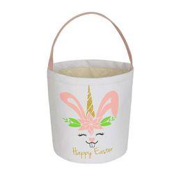 Cross-border Explosive Easter Egg Basket Bunny Gift Bag Spot Round Bottom Bucket Sequins Jute Portable Lanzi
