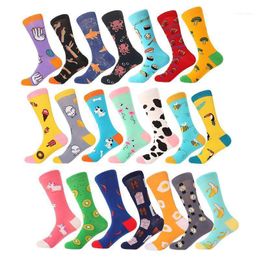 Men's Socks 2021 Men Cotton Funny Crew Cartoon Animal Fruit Dog Women Novelty Gift For Spring Autumn Winter1