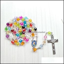 Pendant Necklaces & Pendants Jewelry Colors Acrylic Cross Rosary Religious Long Women Necklace Drop Delivery 2021 4Rsz5