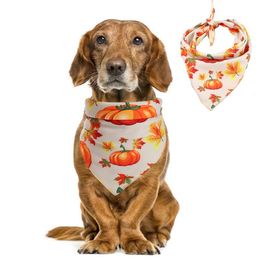 Dog Apparel Bandana Polyester Pet Washable Decoration Scarf Handkerchief Bibs For Thanksgivings