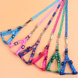 1.0*120cm Dog Harness Leashes Nylon Printed Adjustable Pet Dog Collar Puppy Accessories Pet Necklace Rope