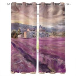 Rural House Mountains Sky Curtains For Living Room Bedroom Kitchen Home Supplies Ready-made Window Curtain & Drapes