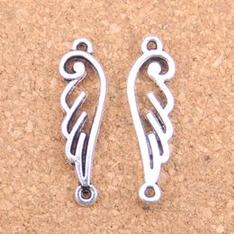 92pcs Antique Silver Bronze Plated angel wings Charms Pendant DIY Necklace Bracelet Bangle Findings 32*10mm
