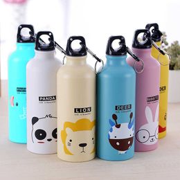 500ml Portable Bicycle Water Bottle Modern Design Lovely Animals Outdoor Cycling Camping Hiking School Kids Water Bottle Y0915