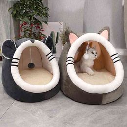 Warm Soft Cat Bed Winter Warm House Cave Pet Dog Soft Nest Kennel Kitten Bed House Sleeping Bag for Small Medium Dogs Supplies 210722