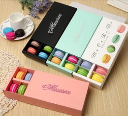 12 Cavity Macaron Box Holders Food Gifts Packaging Paper Cupcake Boxes For Bakery Snack Candy Biscuit Muffin Case SN332