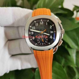 Fashion Quality ZF Maker men Watches 904L Steel Orange Dial 40mm 5968A-001 Natural rubber strap Cal.324 S C ETA Movement Mechanical Automatic Mens Watch