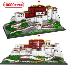 City Famous Architecture Diamond Mini Blocks Notre Dame De Paris Blocks Creator DIY Potala Palace Building Bricks Toys For Kids X0902