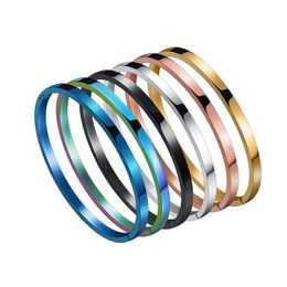 6 Colors Cool Gold Silver Stainless Steel Bracelets & Bangles for Men Women Bracelet Wide 4mm/6mm/8mm