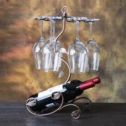 Tabletop Wine Racks Leaves Iron Art Red Rack Cork Container Bottle Holder Kitchen Bar Display Craft Handcraft Stand Decoration Home Supply