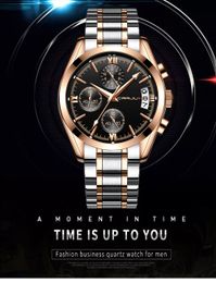 Hot seller CRRJU Mens Quartz Analogue Watch Luxury Fashion Sport Wristwatch Waterproof Stainless steel Male Watches Clock Relogio Masculino