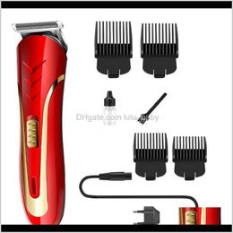 Kemei Red Hair Trimmer Adult Child Rechargeable Electric Razor Men Beard Shaver Electrical Hair Clipper With Eu Plug Km-1409 8Lwkf 5Fdro