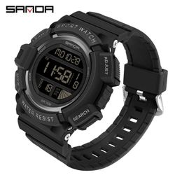 SANDA Leisure Outdoor Sports Electronic Watch LED Luminous Waterproof Watch Stopwatch Automatic Date Chronograph Men's Watch G1022