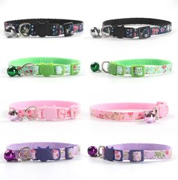 Cute Bell Collars For Cat Teddy Bomei Dog Cartoon Funny Footprint Collar Leads Pet Accessories Animal Goods